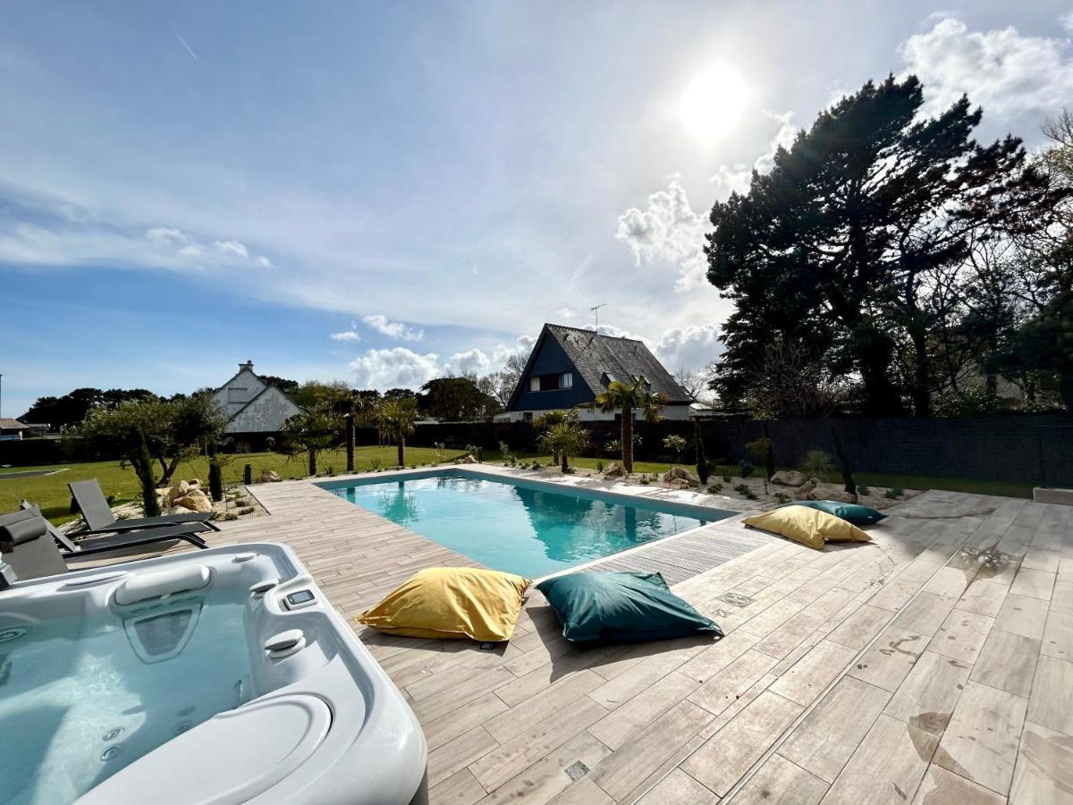 Superbe Villa Tout Confort Avec Piscine Chauffee Er Couverte Et Spa A 2 Pas De La Plage Fouesnant Exteriör bild