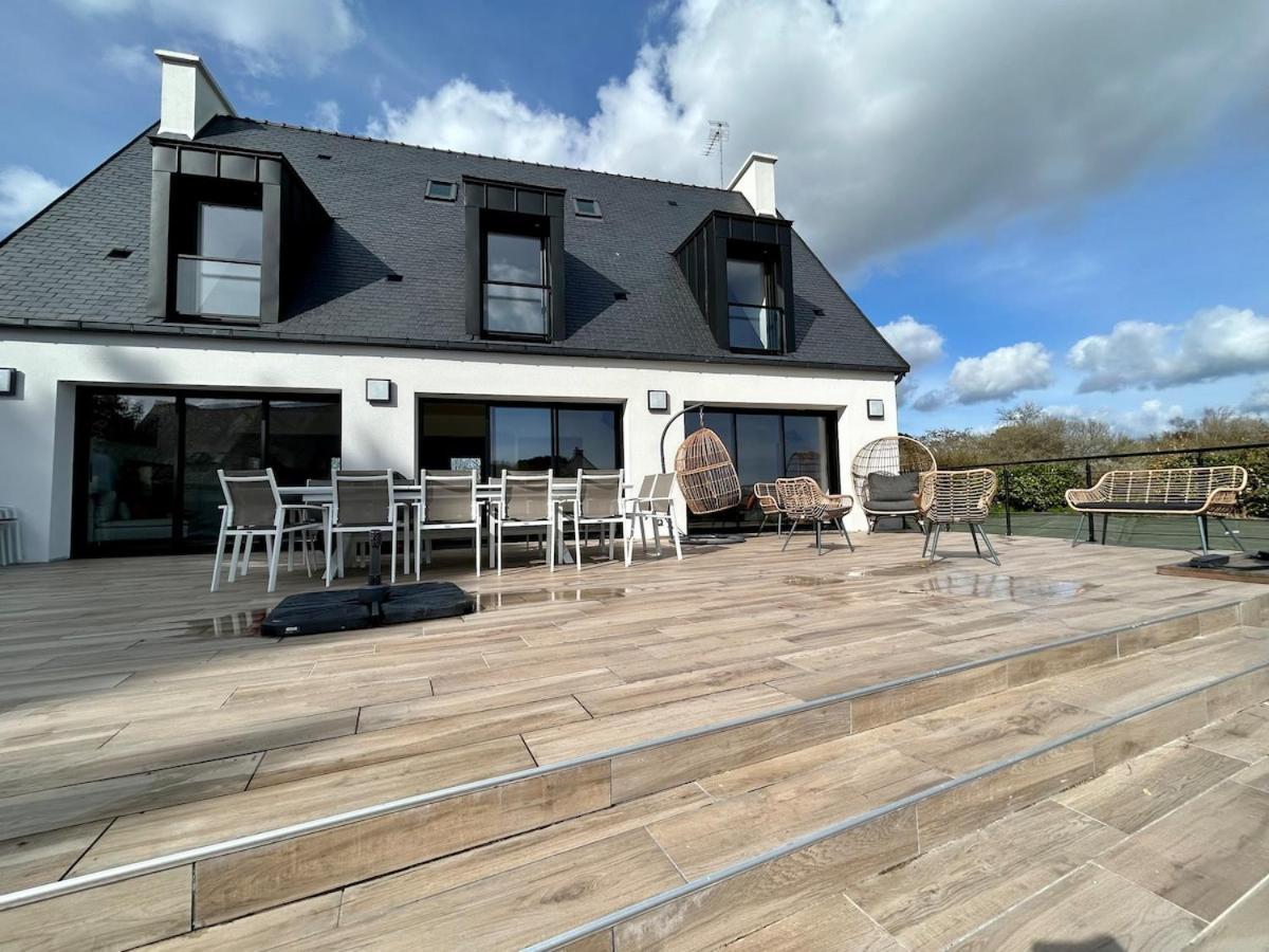 Superbe Villa Tout Confort Avec Piscine Chauffee Er Couverte Et Spa A 2 Pas De La Plage Fouesnant Exteriör bild