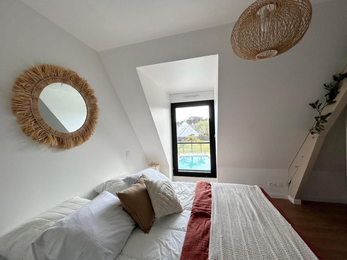 Superbe Villa Tout Confort Avec Piscine Chauffee Er Couverte Et Spa A 2 Pas De La Plage Fouesnant Exteriör bild