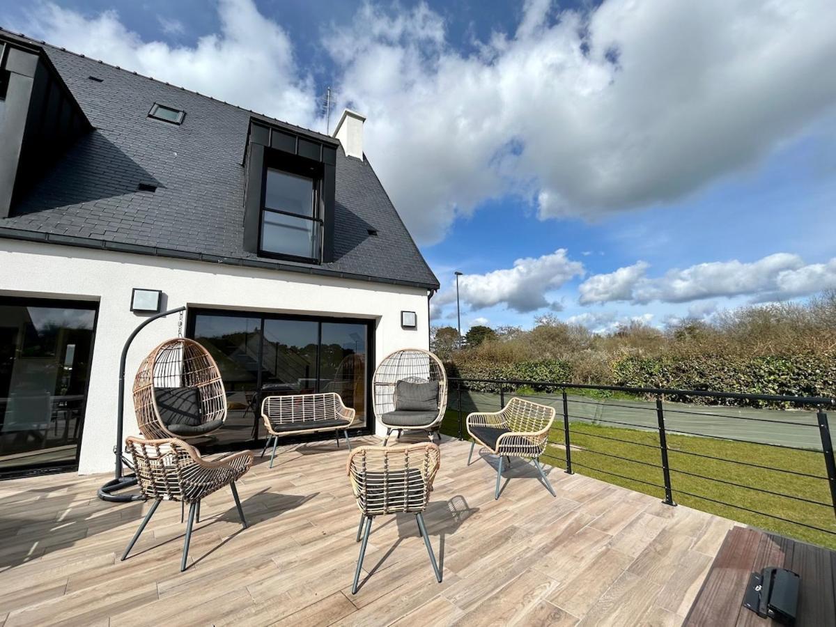 Superbe Villa Tout Confort Avec Piscine Chauffee Er Couverte Et Spa A 2 Pas De La Plage Fouesnant Exteriör bild
